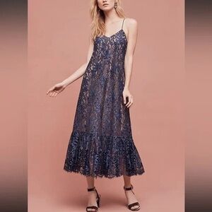Moulinette Soeurs Celestial Blue Lace Maxi Dress